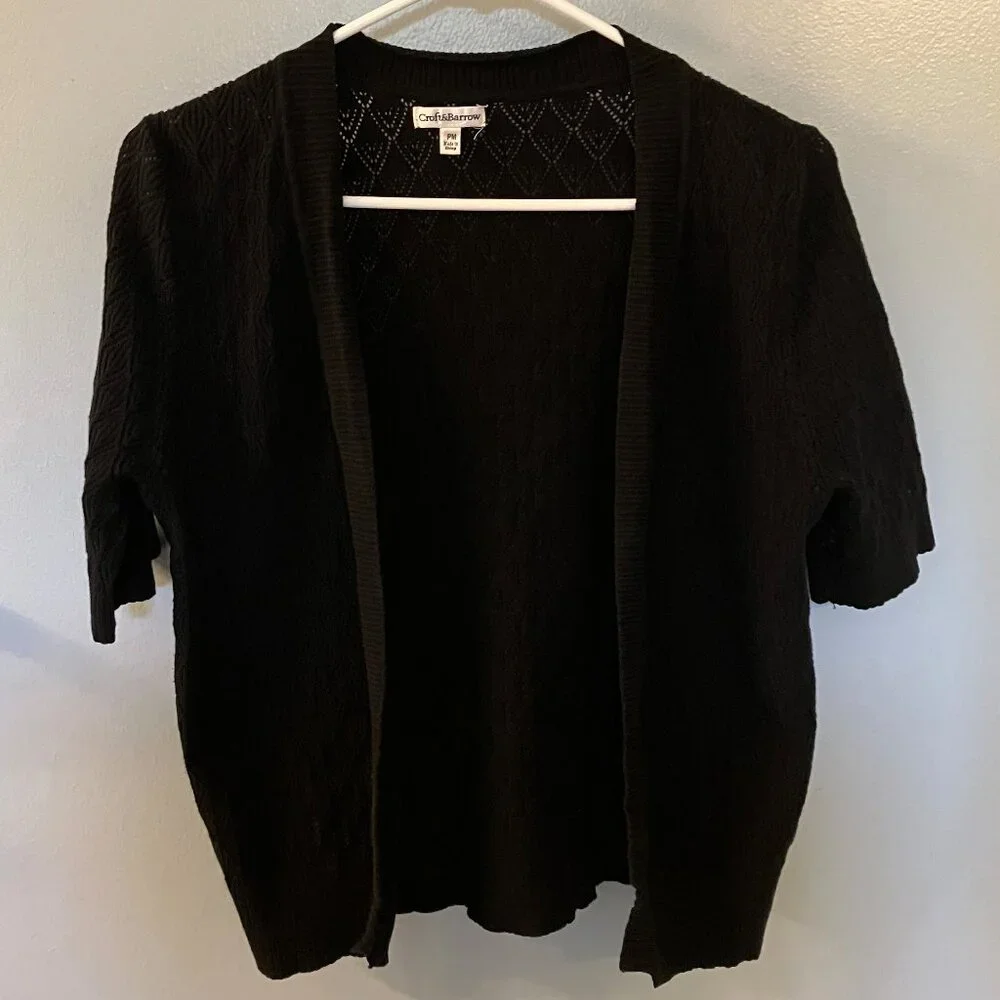 Croft & Barrow Womens Black Sweater Shrug Petite Size PM